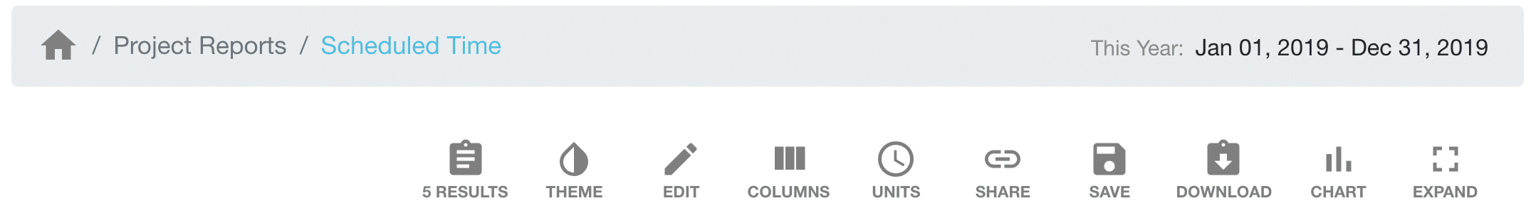 Report Toolbar - Hub Planner